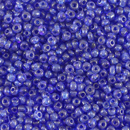 Glas rocailles kralen 11/0 (2mm) Transparent royal blue